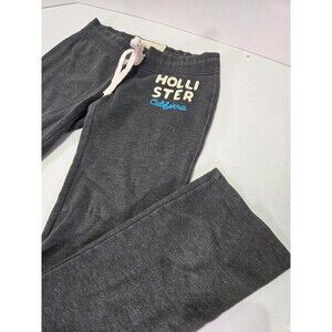 Hollister Co. Y2K Vintage Low Rise Drawstring Gray Logo Sweatpants Size S
